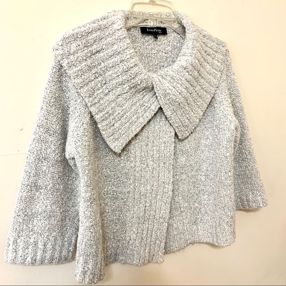 Evan Picone Sweater/Blazer Wool Blend Light Grey - Picture 3 of 8